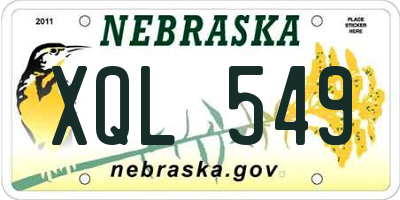 NE license plate XQL549