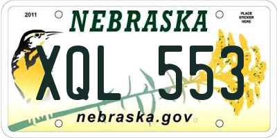 NE license plate XQL553