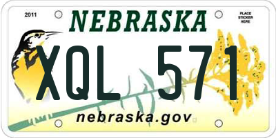 NE license plate XQL571