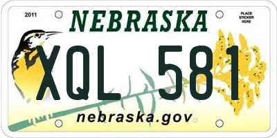 NE license plate XQL581