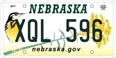 NE license plate XQL596