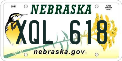 NE license plate XQL618