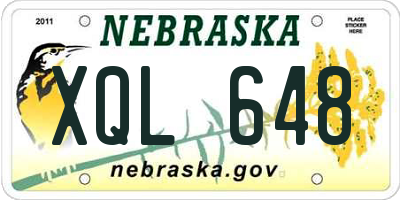NE license plate XQL648