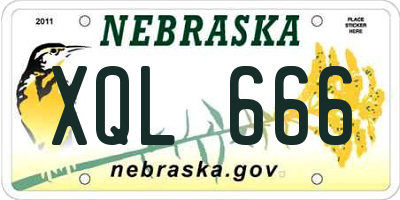 NE license plate XQL666