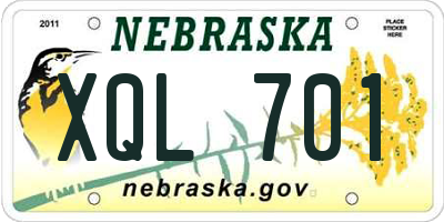 NE license plate XQL701