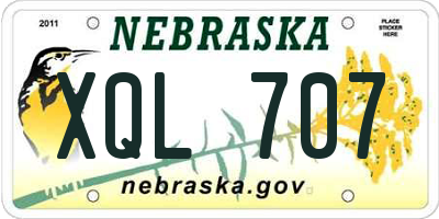 NE license plate XQL707