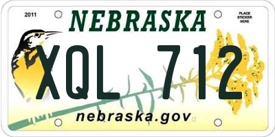 NE license plate XQL712