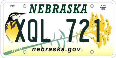 NE license plate XQL721
