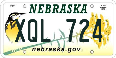 NE license plate XQL724