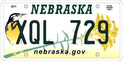 NE license plate XQL729