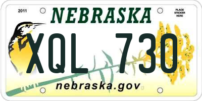 NE license plate XQL730