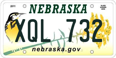 NE license plate XQL732