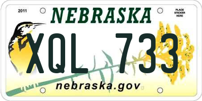 NE license plate XQL733