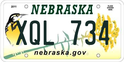 NE license plate XQL734