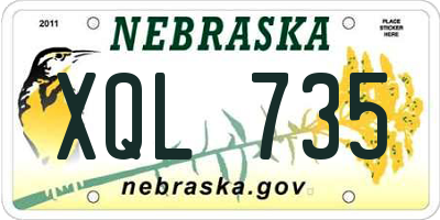 NE license plate XQL735
