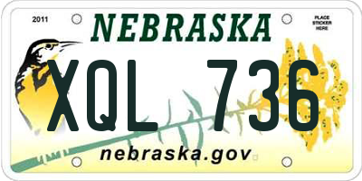 NE license plate XQL736