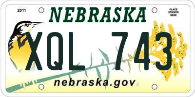 NE license plate XQL743