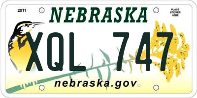 NE license plate XQL747