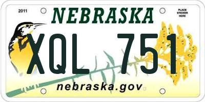 NE license plate XQL751