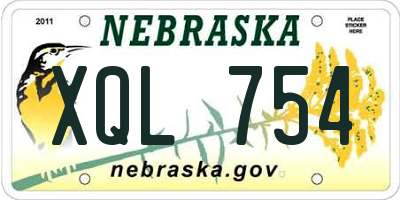 NE license plate XQL754