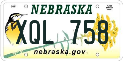 NE license plate XQL758