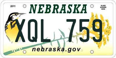 NE license plate XQL759