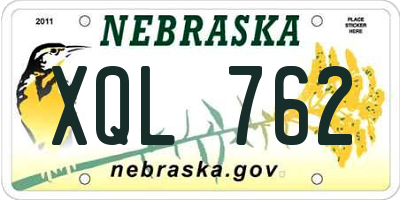 NE license plate XQL762