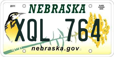 NE license plate XQL764
