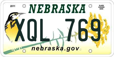 NE license plate XQL769