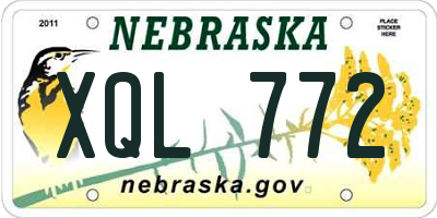 NE license plate XQL772
