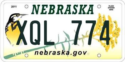NE license plate XQL774