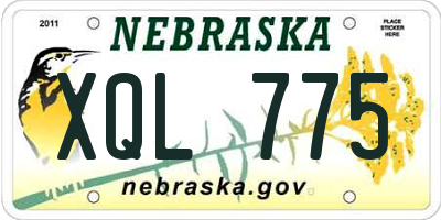 NE license plate XQL775
