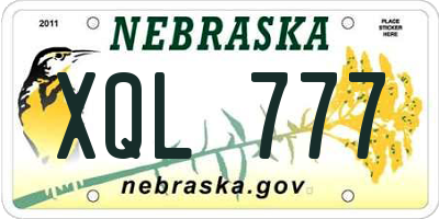 NE license plate XQL777