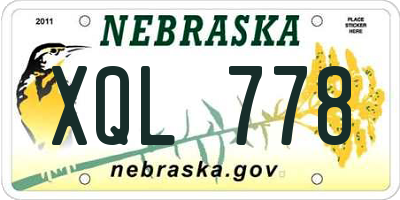 NE license plate XQL778
