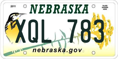NE license plate XQL783