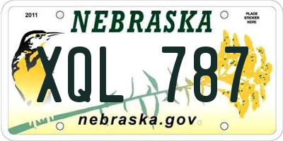 NE license plate XQL787