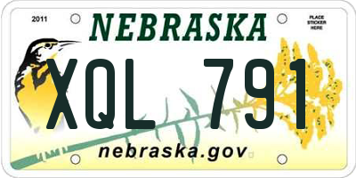 NE license plate XQL791