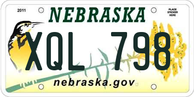 NE license plate XQL798