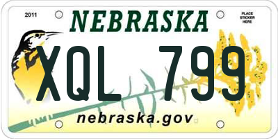 NE license plate XQL799