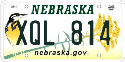 NE license plate XQL814