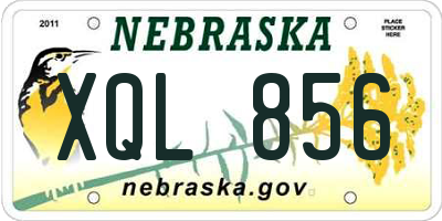 NE license plate XQL856