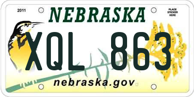 NE license plate XQL863