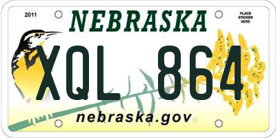 NE license plate XQL864