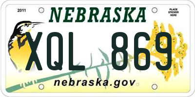 NE license plate XQL869