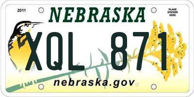 NE license plate XQL871