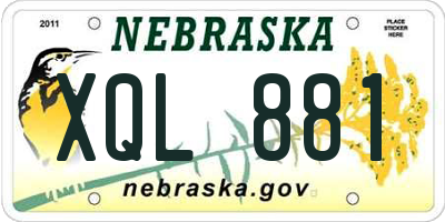 NE license plate XQL881