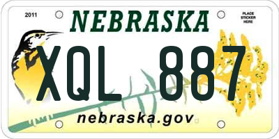 NE license plate XQL887