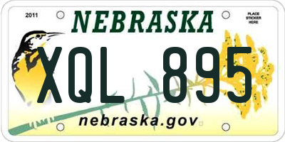 NE license plate XQL895