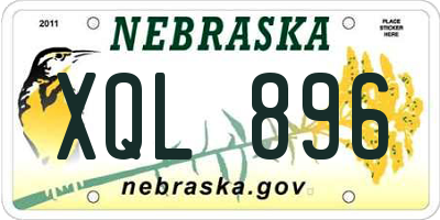 NE license plate XQL896