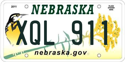 NE license plate XQL911
